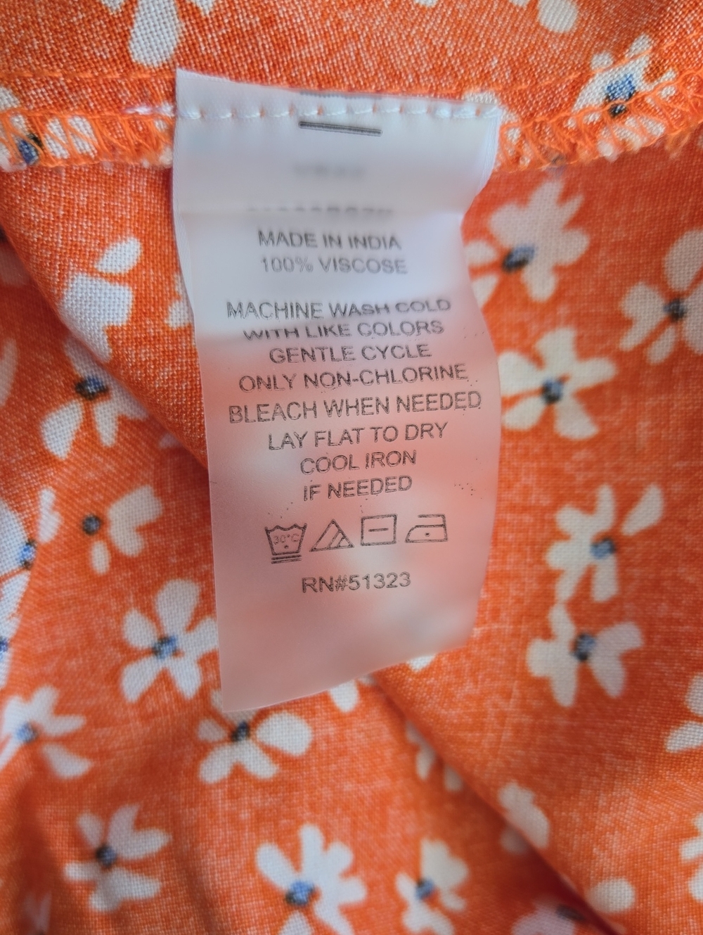 Vince Camuto Orange and White Ditsy Floral Maxi Sundress Summer Beach Size XXS - Picture 5 of 8